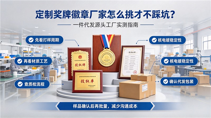 定制奖牌徽章厂家怎么挑才不踩坑？一件代发源头工厂实测指南